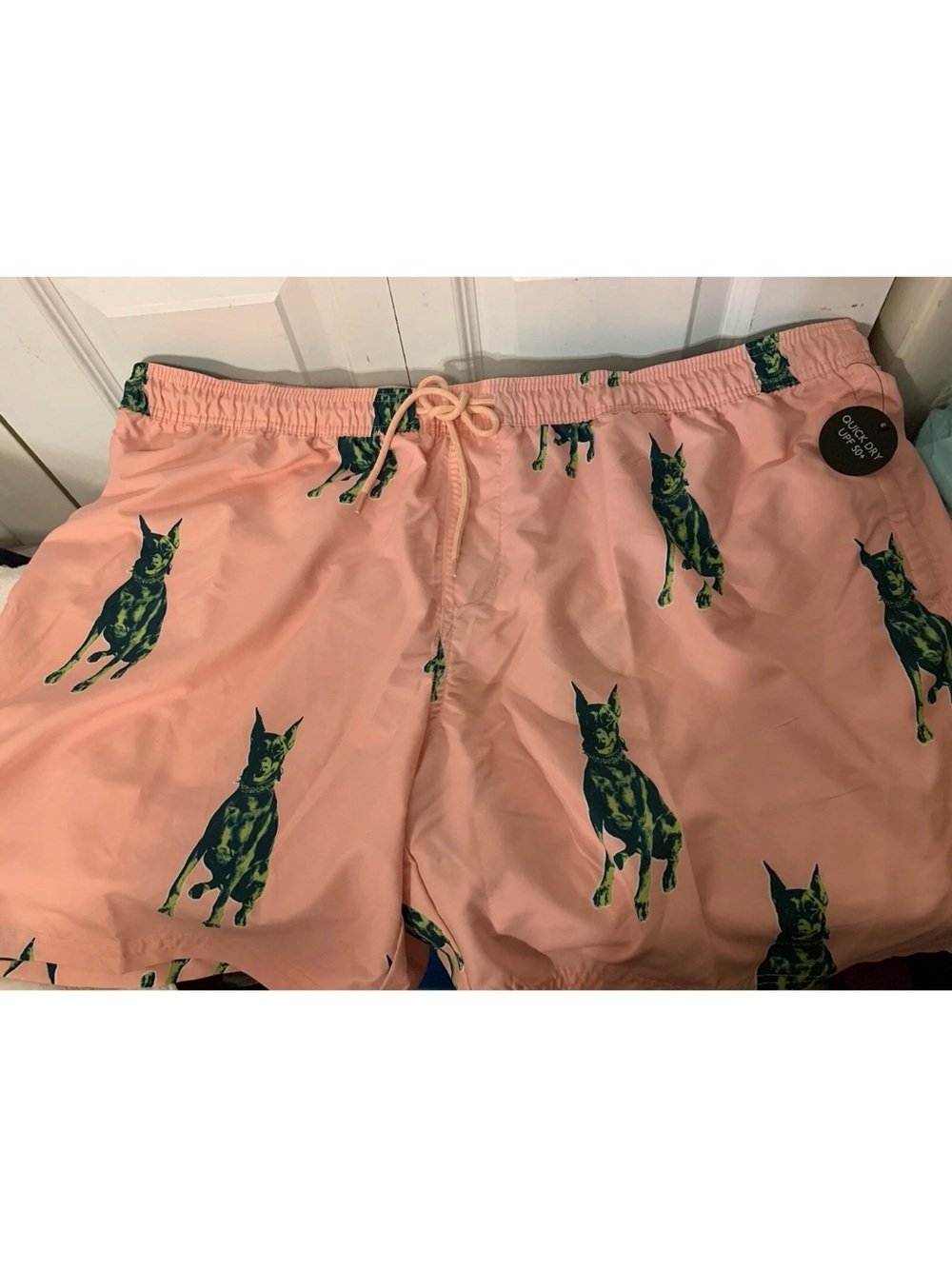 No Boundaries Big Men's Sz 3XL Elastic Waist Dog Swim Trunks, 7" Inseam - Picture 5 of 8